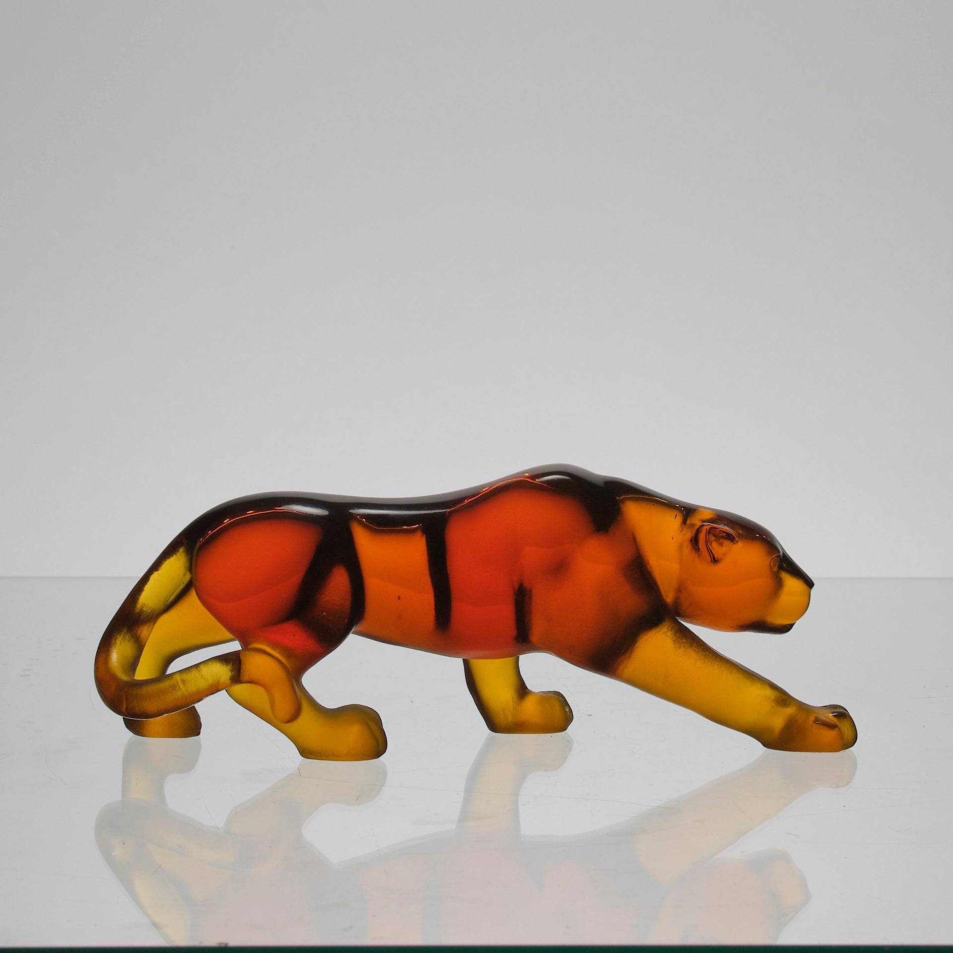 Small pate de verre panther by Daum