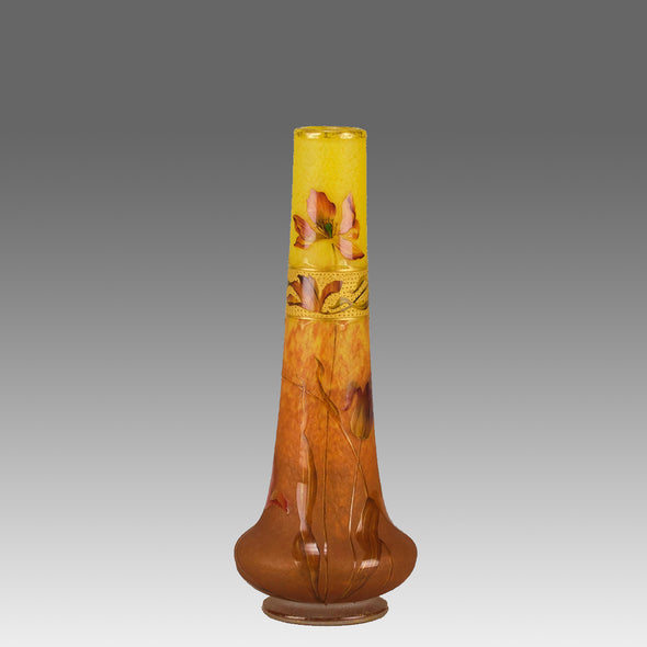 Daum Poppy Vase - Art Nouveau Glass - Hickmet Fine Arts
