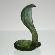 Daum Pate de verre glass rearing cobra snake