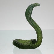 Daum Pate de verre glass rearing cobra snake