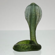 Daum Pate de verre glass rearing cobra snake