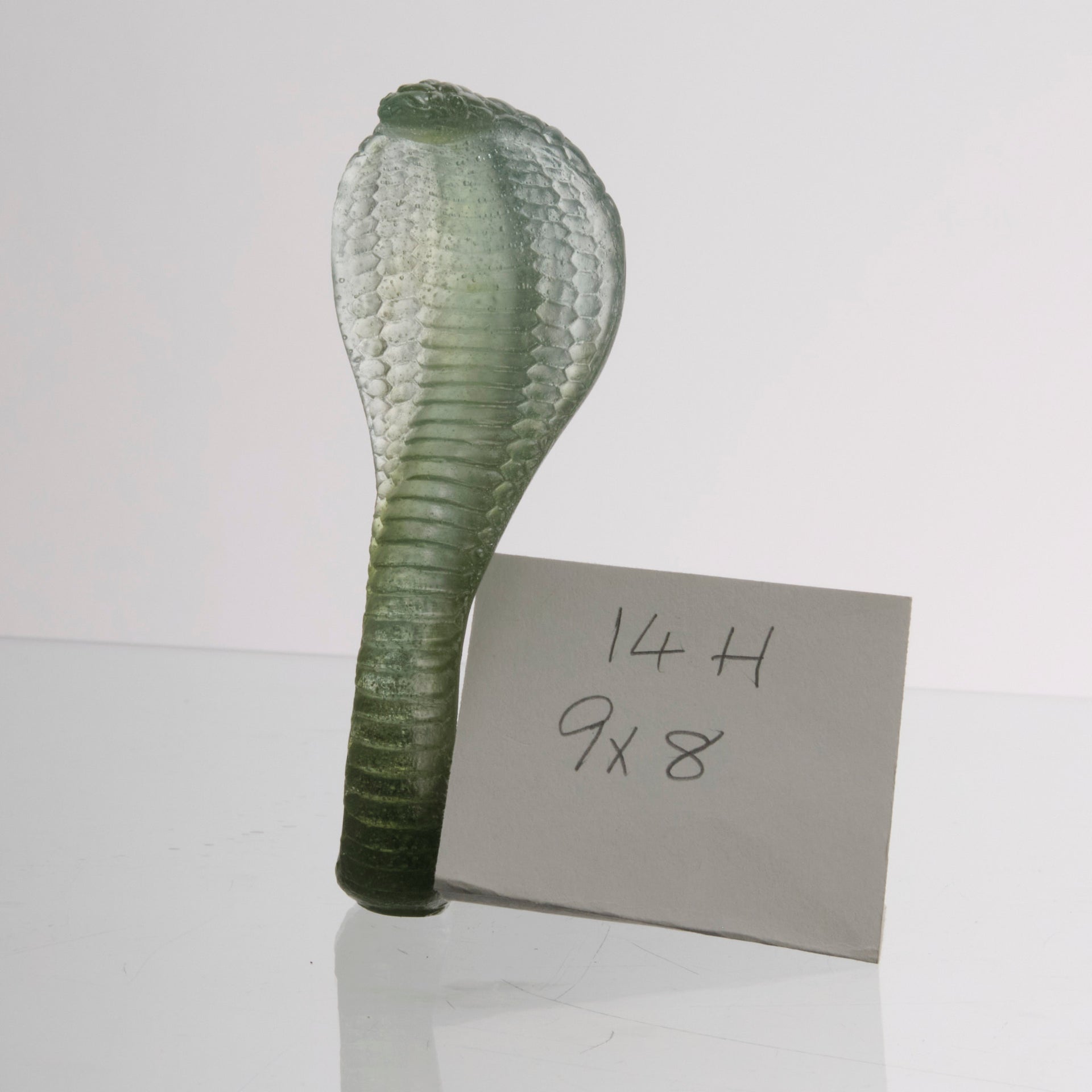 Daum Pate de verre glass rearing cobra snake