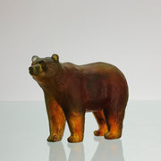Amber pate de verre Bear by Daum
