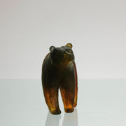 Amber pate de verre Bear by Daum