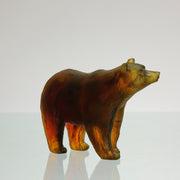 Amber pate de verre Bear by Daum