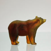 Amber pate de verre Bear by Daum