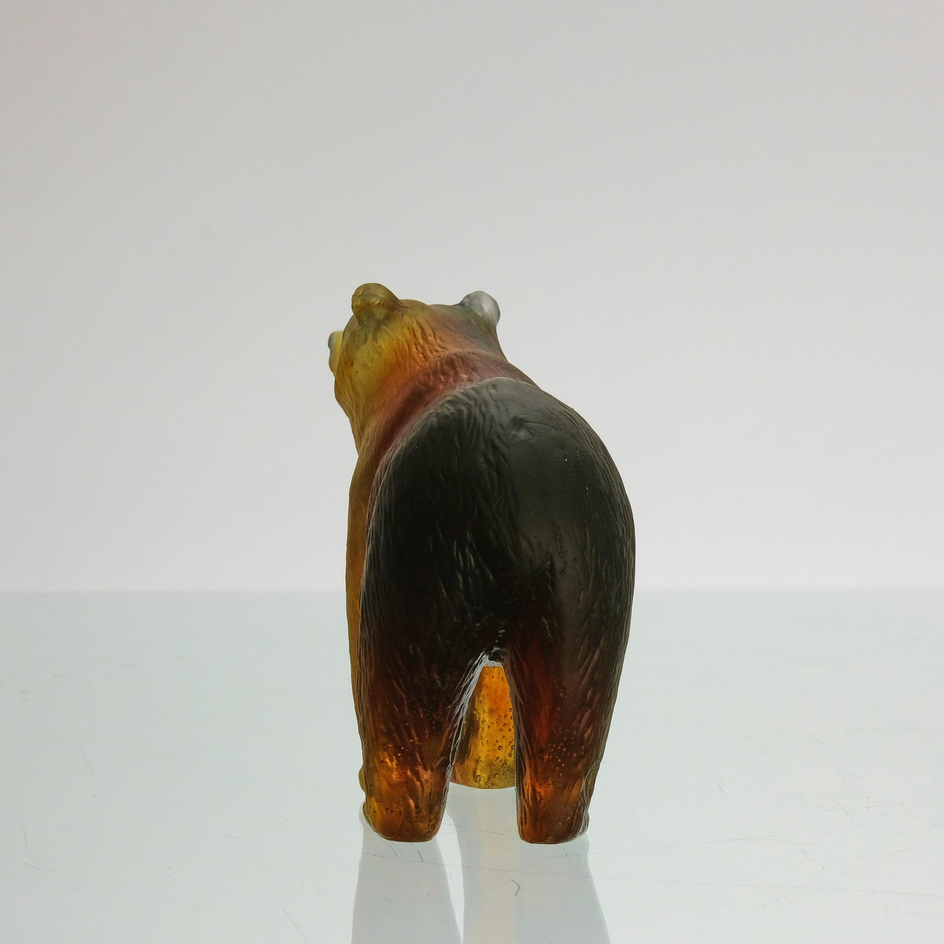 Amber pate de verre Bear by Daum