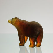 Amber pate de verre Bear by Daum