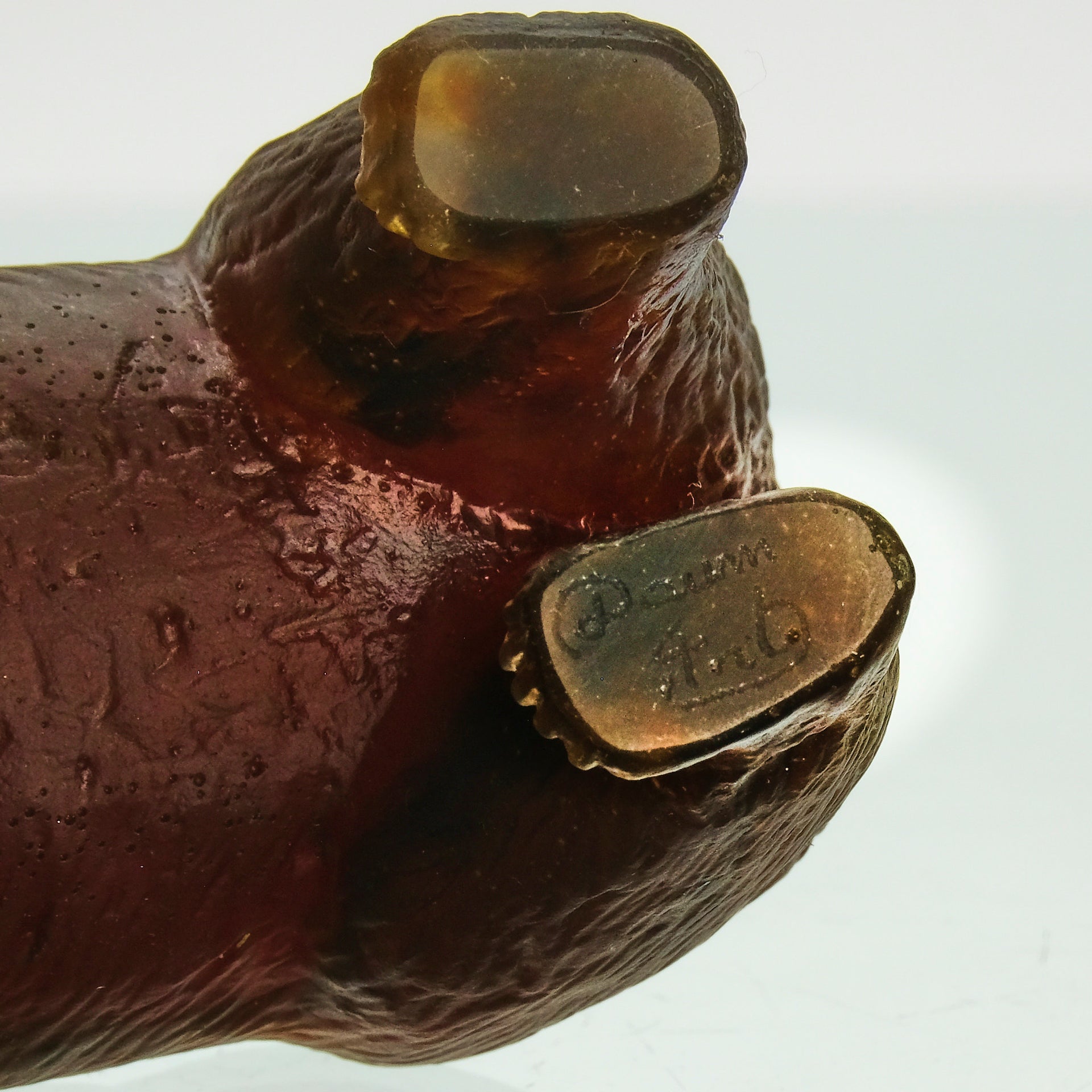 Amber pate de verre Bear by Daum
