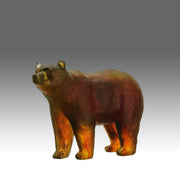 Amber pate de verre Bear by Daum