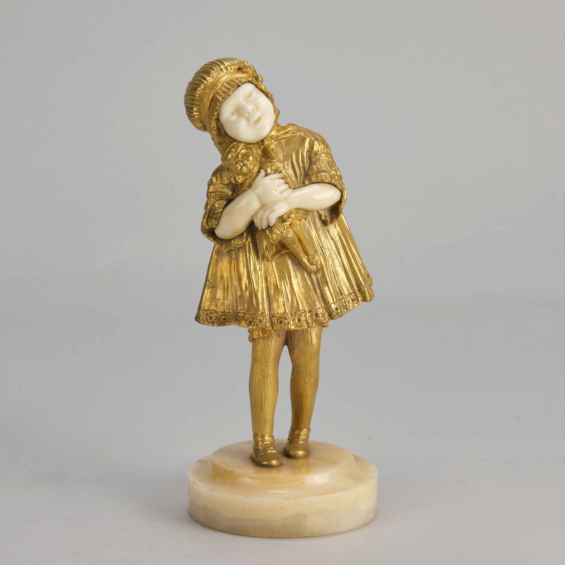 Chiparus Dancer Child and Doll - Art Deco Bronze - Hickmet Fine Arts