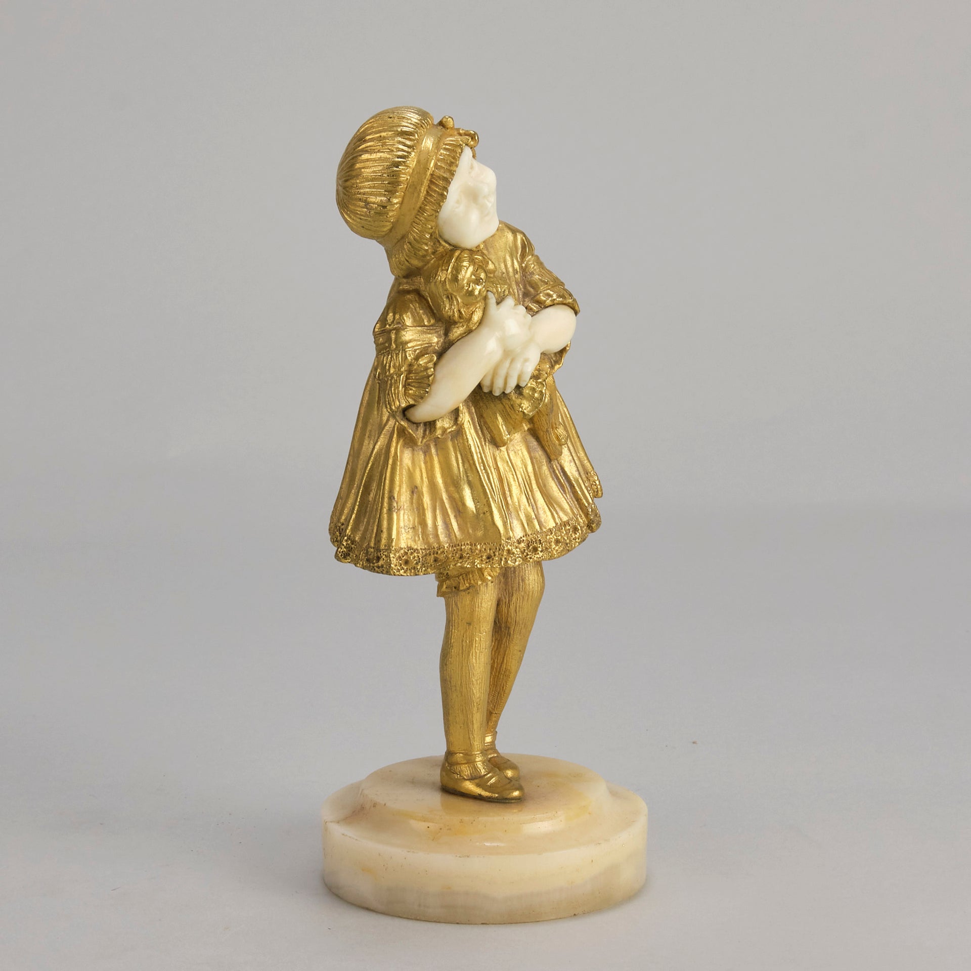 Chiparus Dancer Child and Doll - Art Deco Bronze - Hickmet Fine Arts