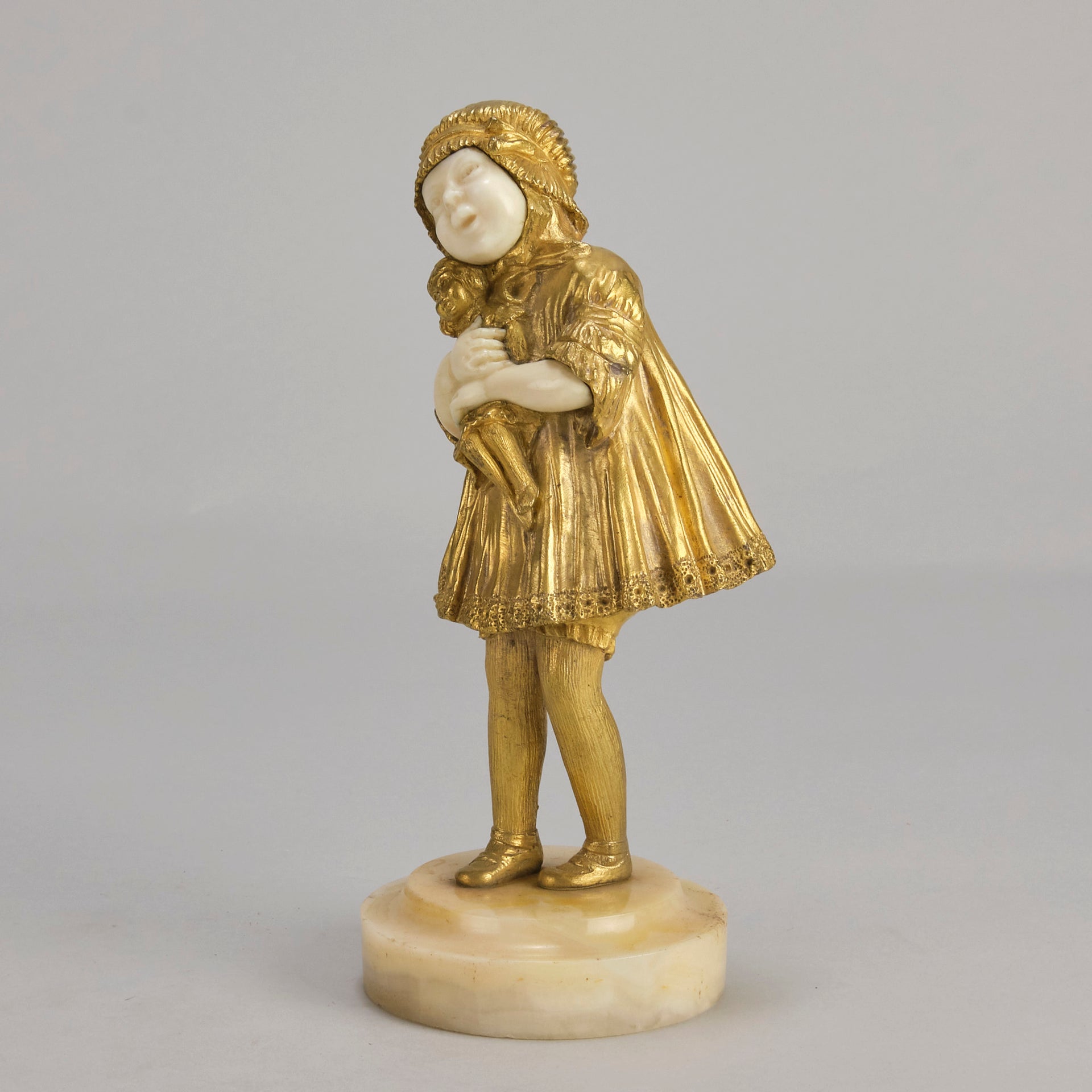 Chiparus Dancer Child and Doll - Art Deco Bronze - Hickmet Fine Arts