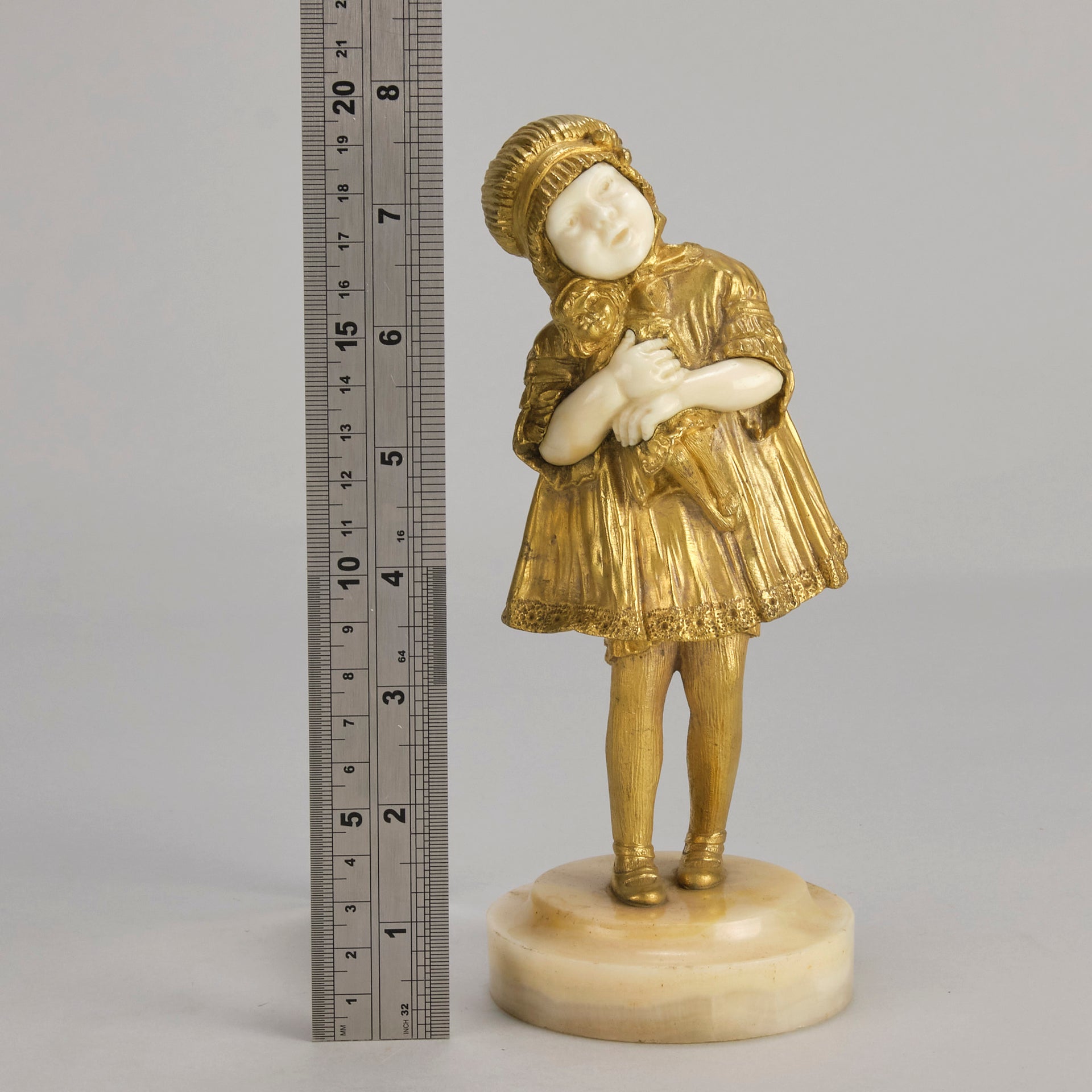 Chiparus Dancer Child and Doll - Art Deco Bronze - Hickmet Fine Arts