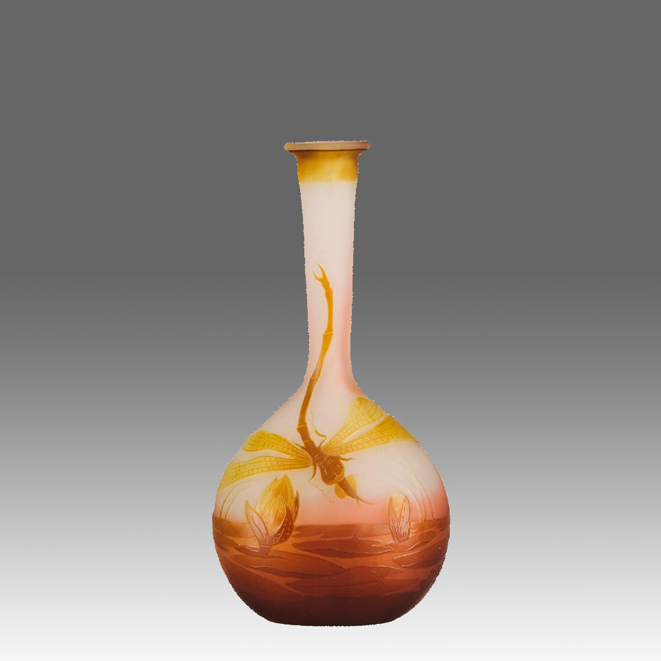 Emile Galle Dragonfly Vase - Art Nouveau Glass - Hickmet Fine Arts