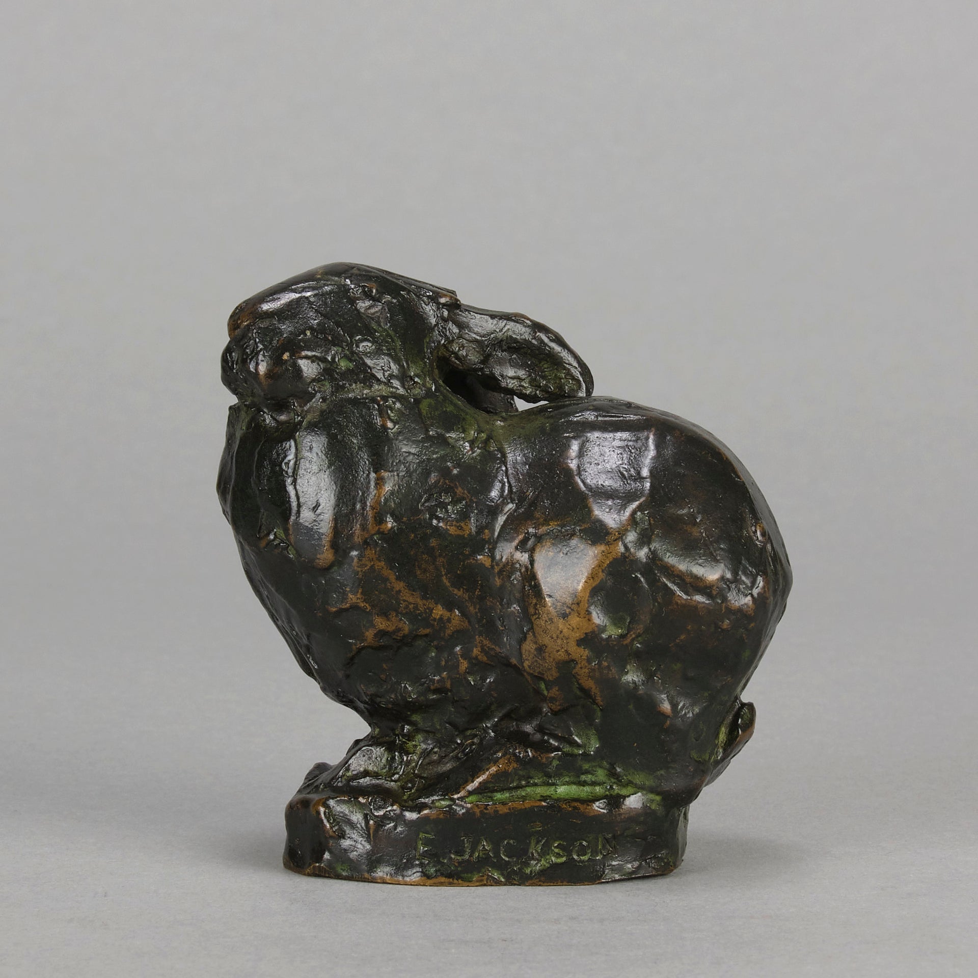 Seated Rabbit Bronze - Animalier - Hickmet Fine Arts 