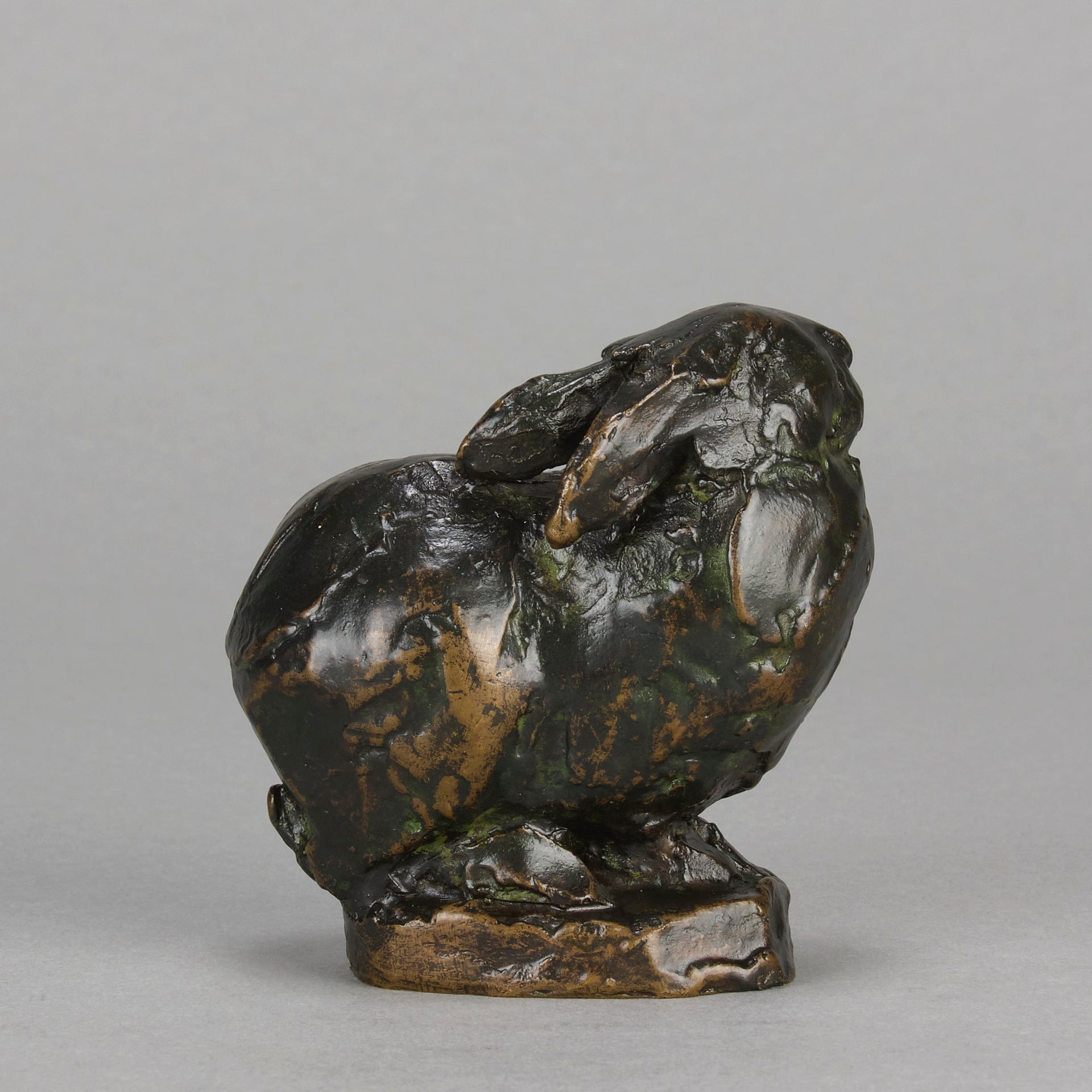 Seated Rabbit Bronze - Animalier - Hickmet Fine Arts 