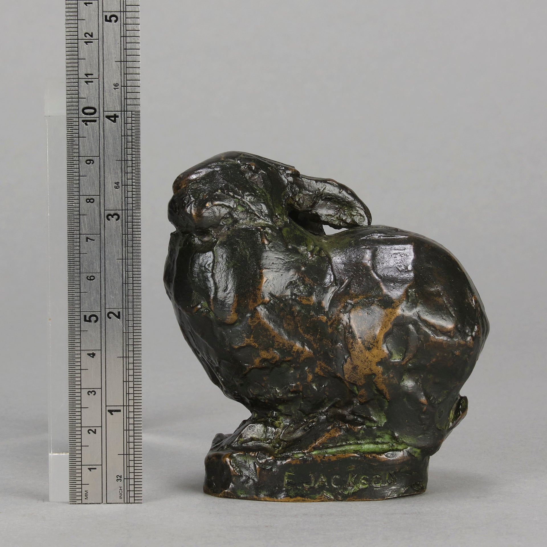 Seated Rabbit Bronze - Animalier - Hickmet Fine Arts 