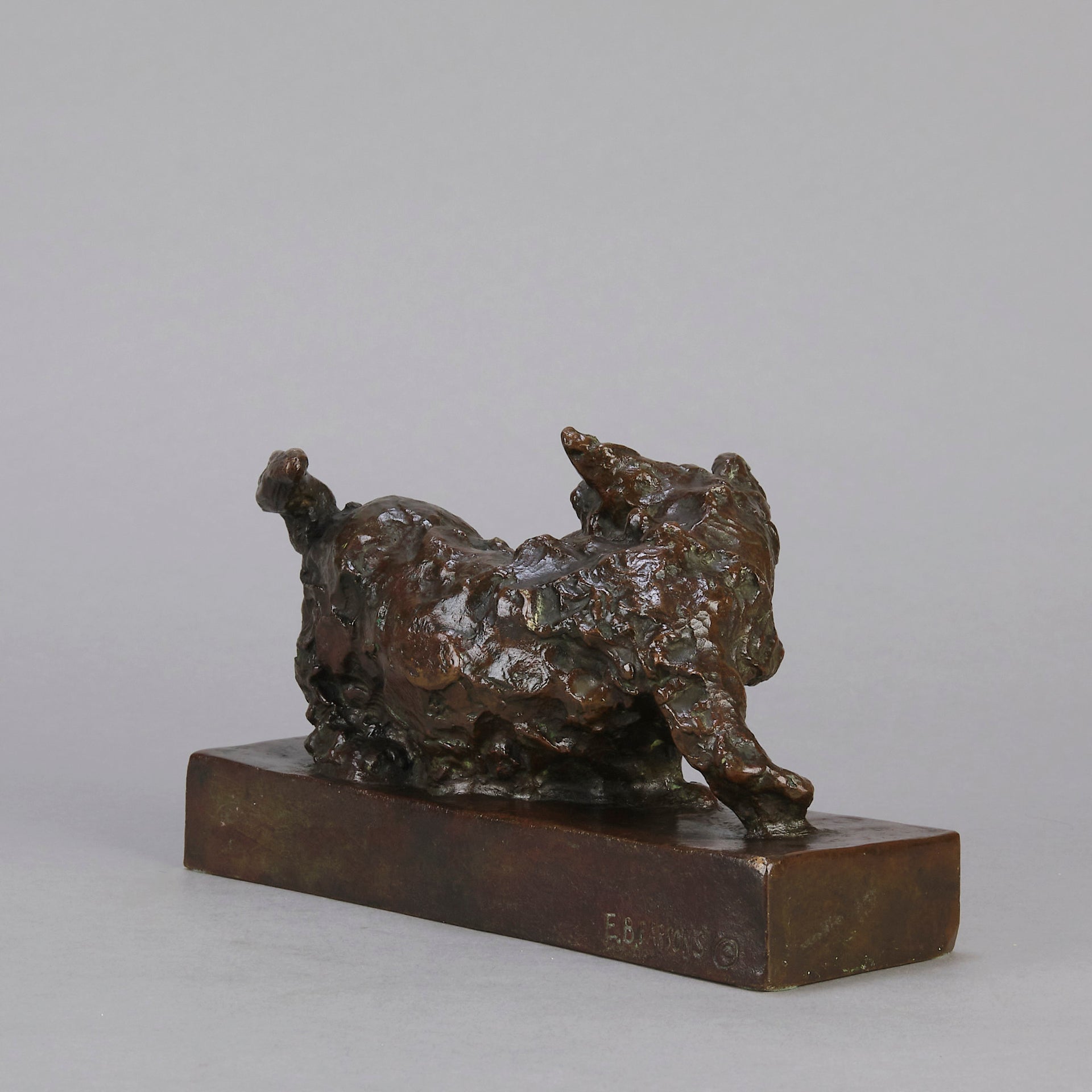 Edith Parsons Bronze - Turning Terrier - Hickmet Fine Arts