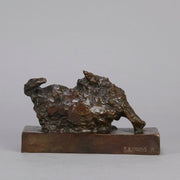 Edith Parsons Bronze - Turning Terrier - Hickmet Fine Arts