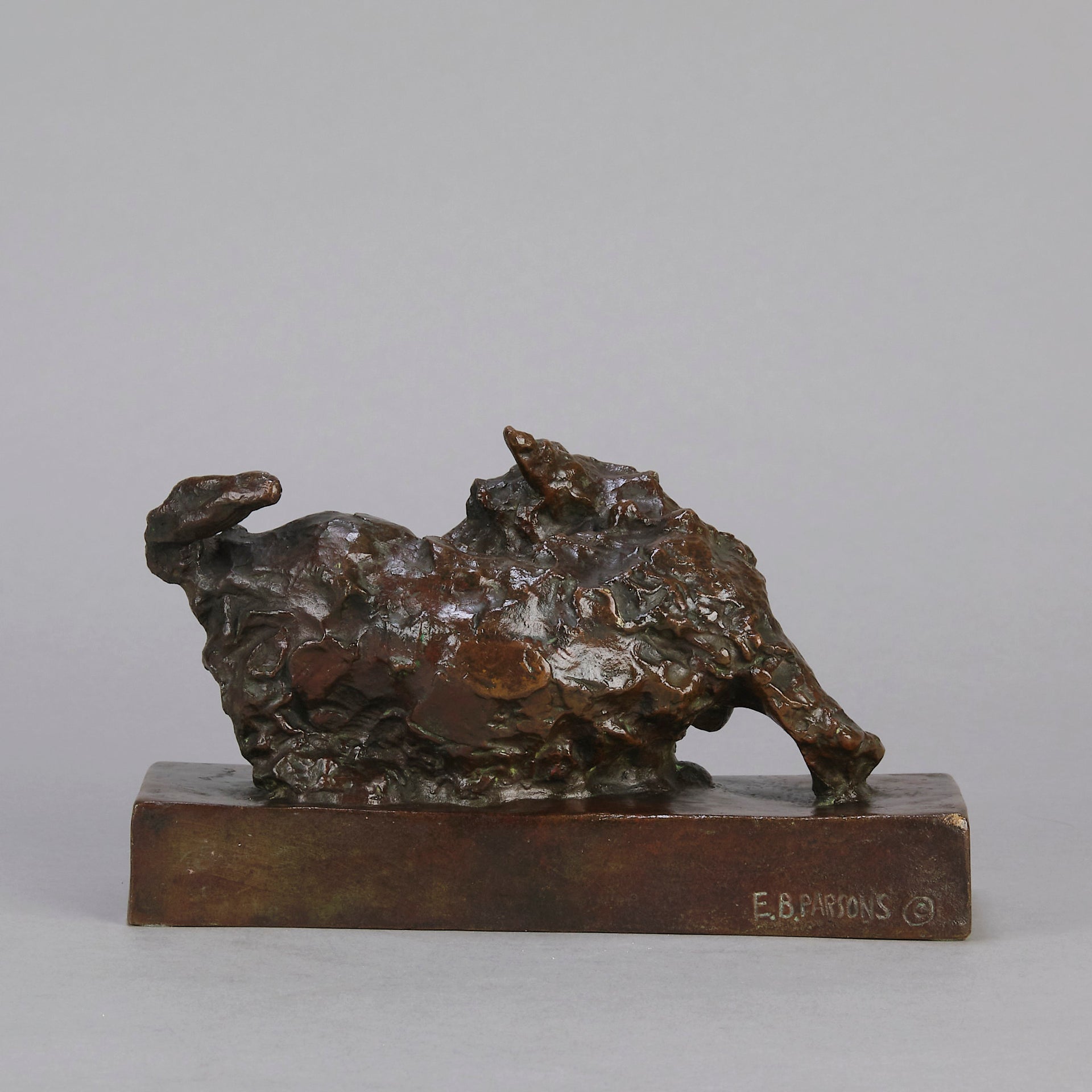 Edith Parsons Bronze - Turning Terrier - Hickmet Fine Arts