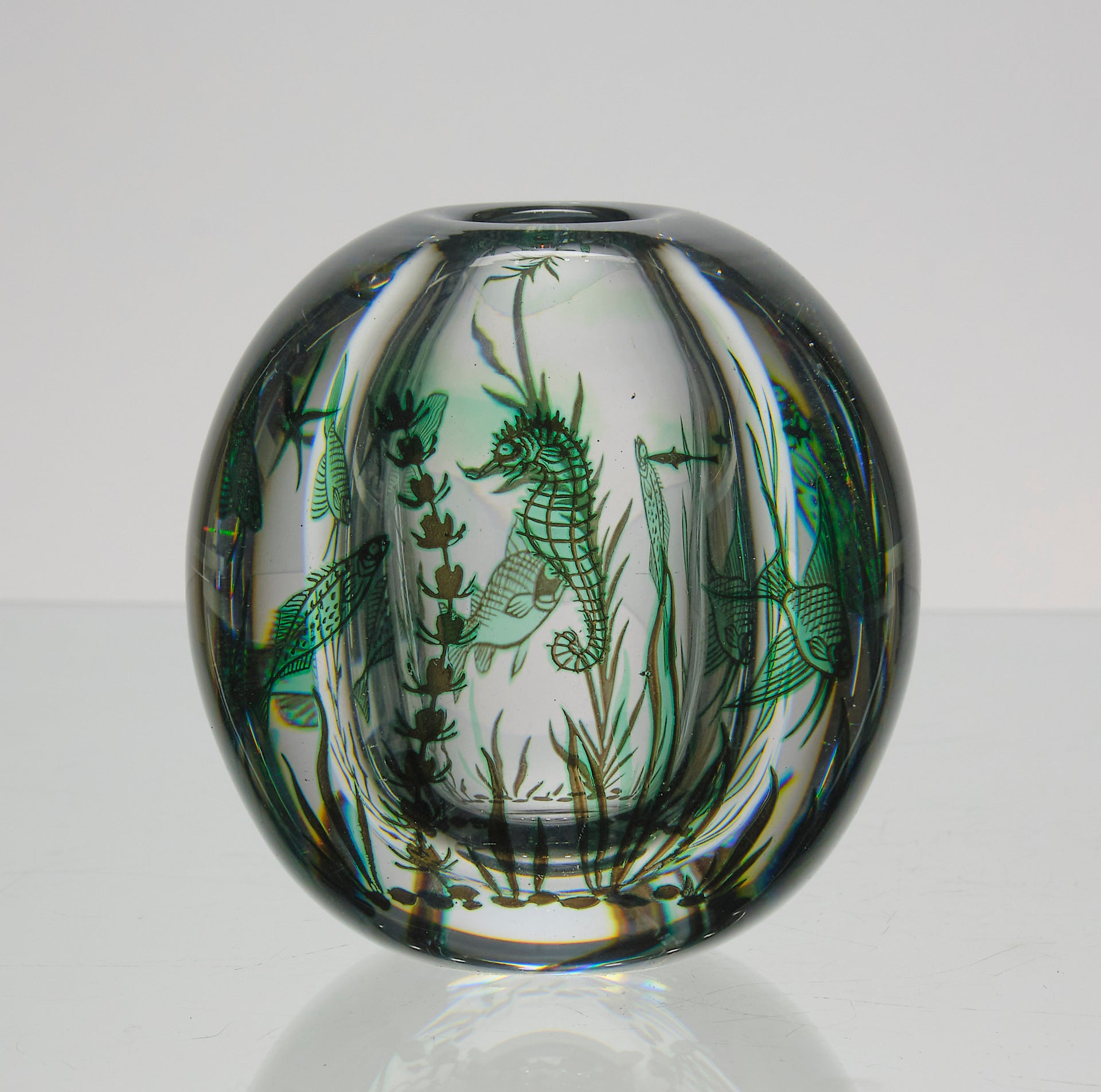 "Sea Horse Vase" by Edward Hald for Orrefors - Hickmet Fine Arts 