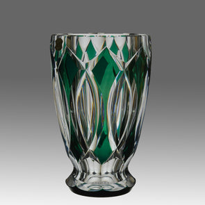 Val St Lambert - Art Nouveau Emerald Vase - Hickmet Fine Arts
