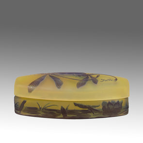 Emile Galle Lidded box - Art Nouveau Glass - Hickmet Fine Arts