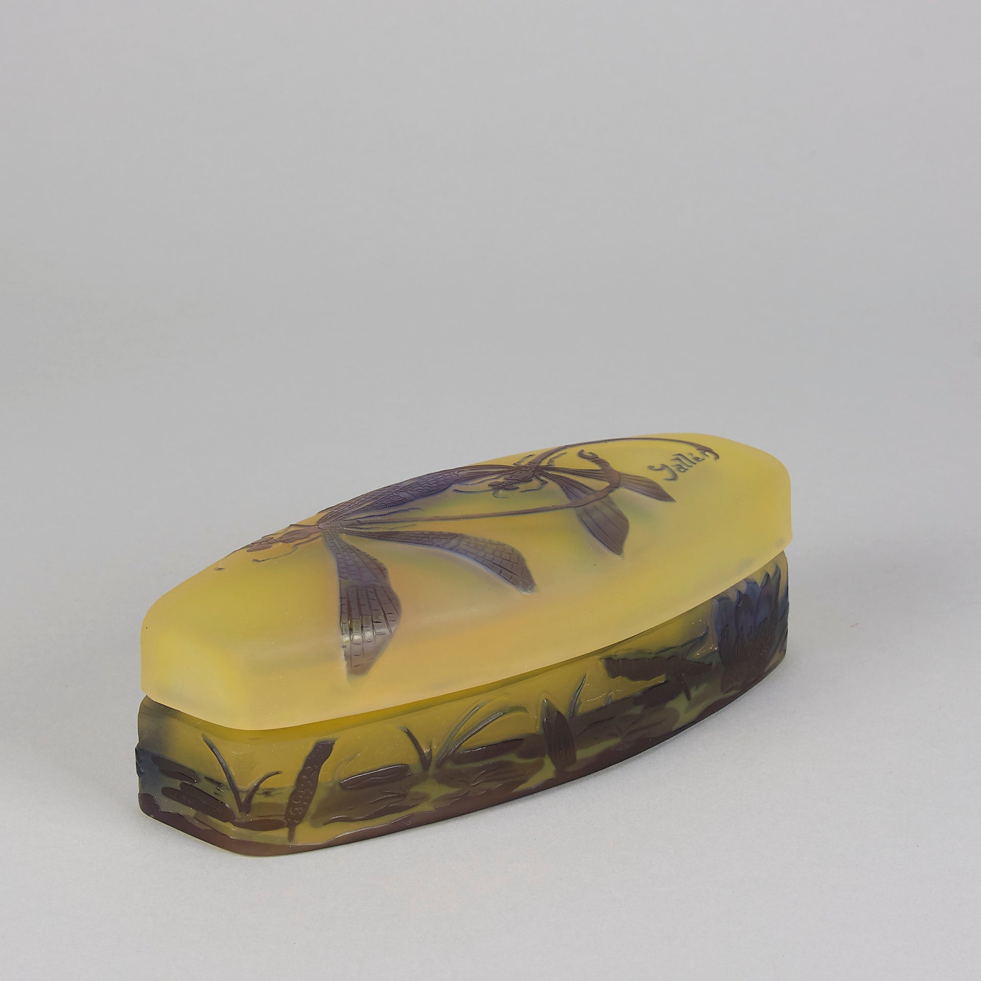 Emile Galle Lidded box - Art Nouveau Glass - Hickmet Fine Arts