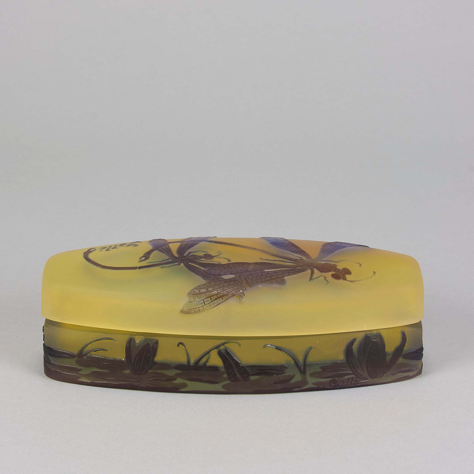Emile Galle Lidded box - Art Nouveau Glass - Hickmet Fine Arts