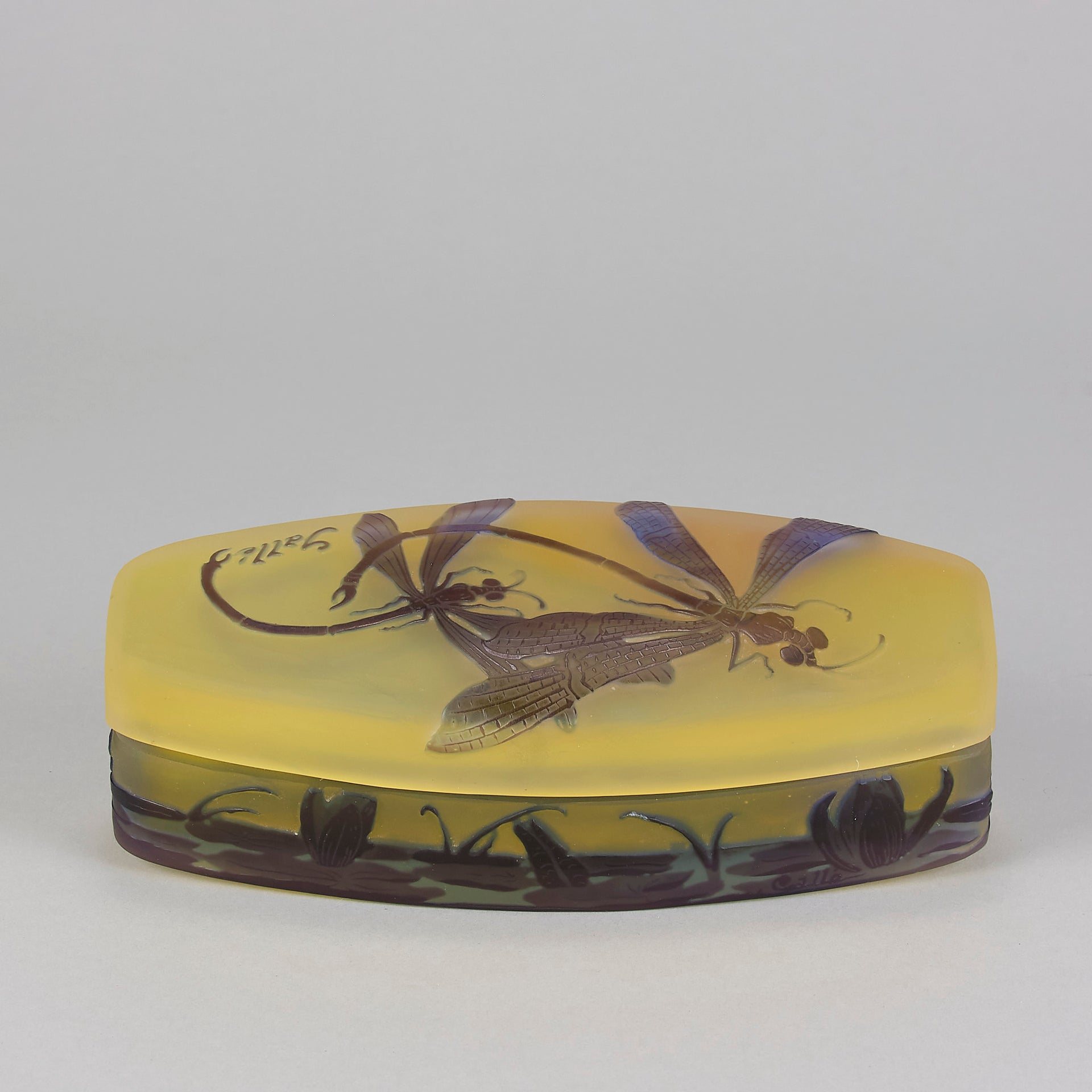 Emile Galle Lidded box - Art Nouveau Glass - Hickmet Fine Arts