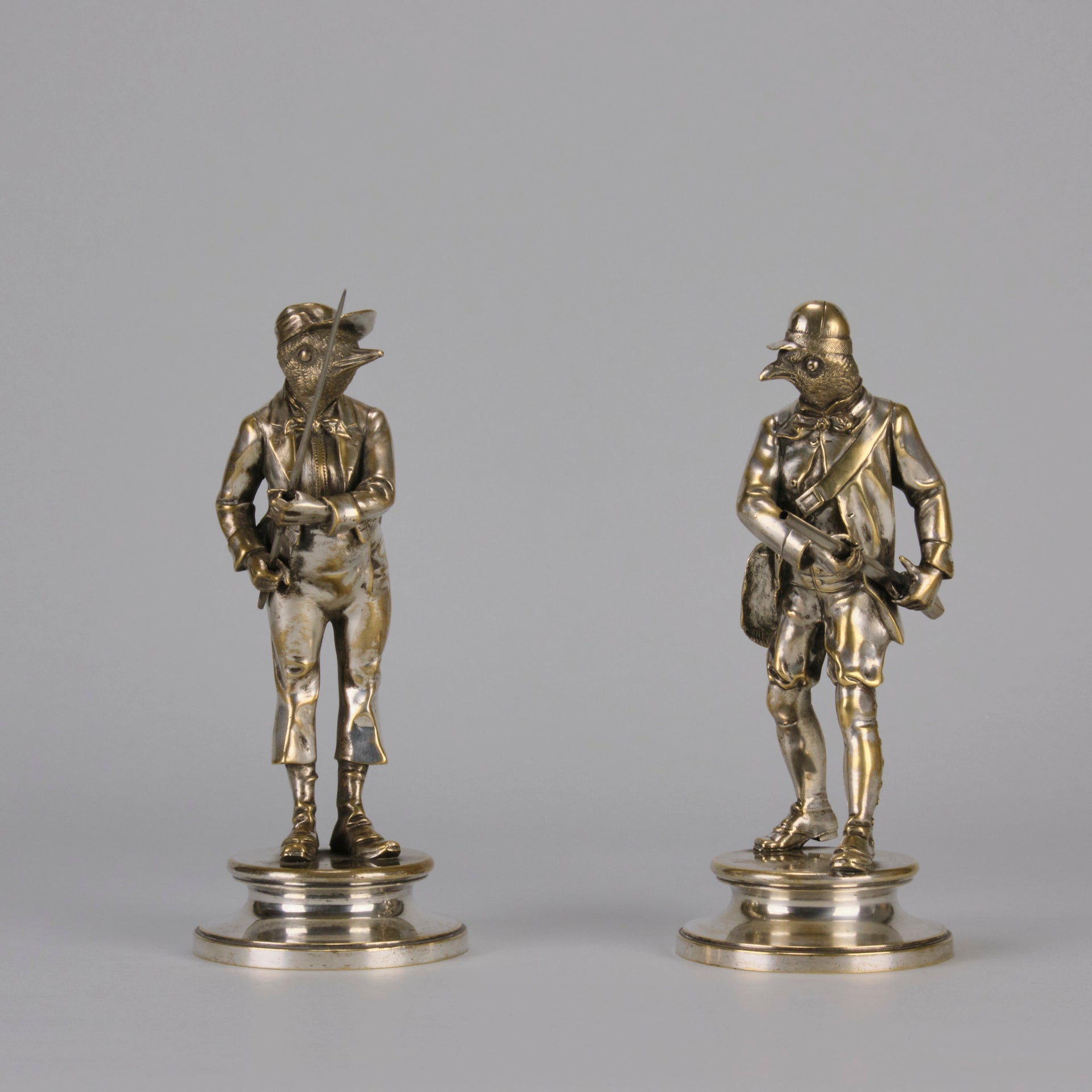 Émile Scaillet Bronze - Pêcheur And Chasseur - Hickmet Fine Arts 