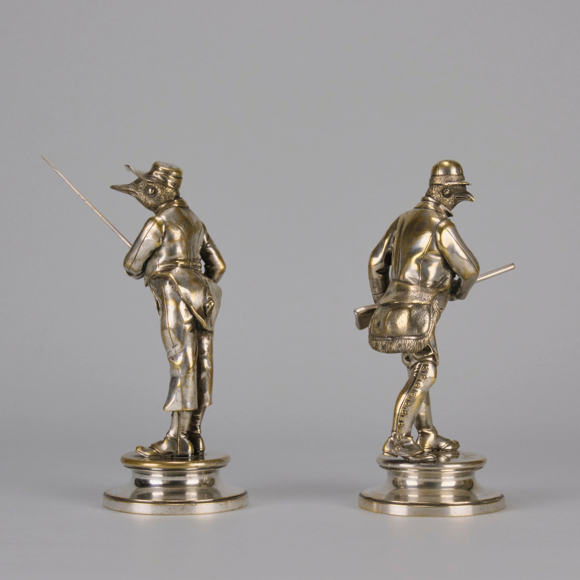 Émile Scaillet Bronze - Pêcheur And Chasseur - Hickmet Fine Arts 