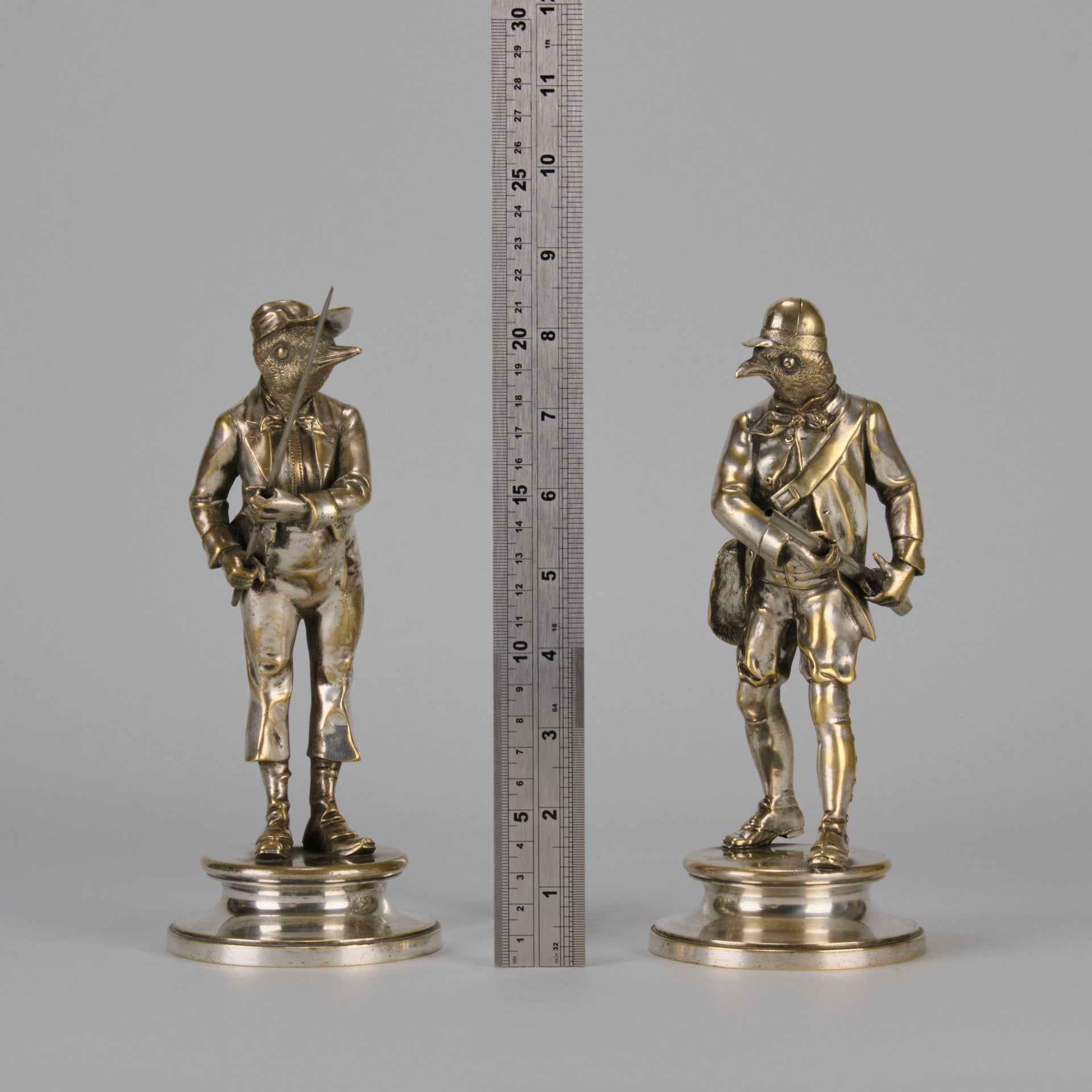 Émile Scaillet Bronze - Pêcheur And Chasseur - Hickmet Fine Arts 