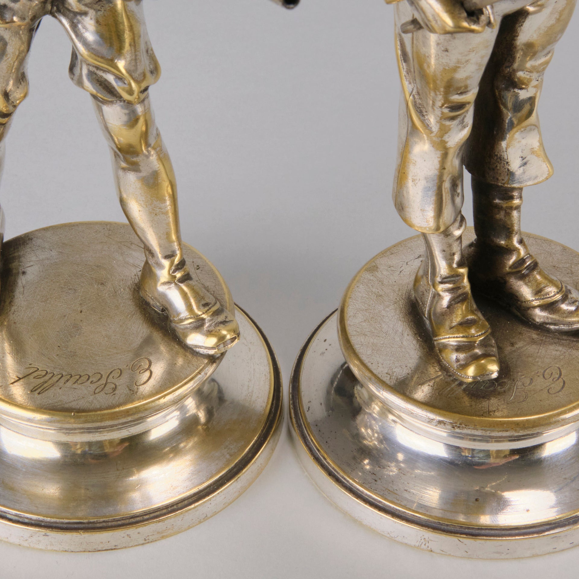 Émile Scaillet Bronze - Pêcheur And Chasseur - Hickmet Fine Arts 