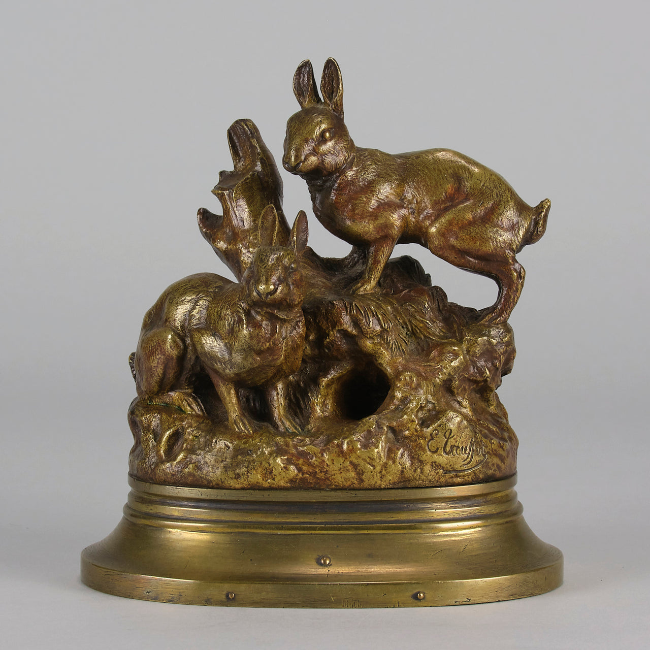 Truffot Rabbits - Animalier Bronze - Hickmet Fine Arts
