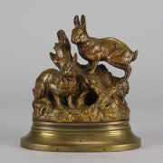 Truffot Rabbits - Animalier Bronze - Hickmet Fine Arts