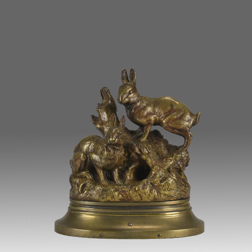 Truffot Rabbits - Animalier Bronze - Hickmet Fine Arts