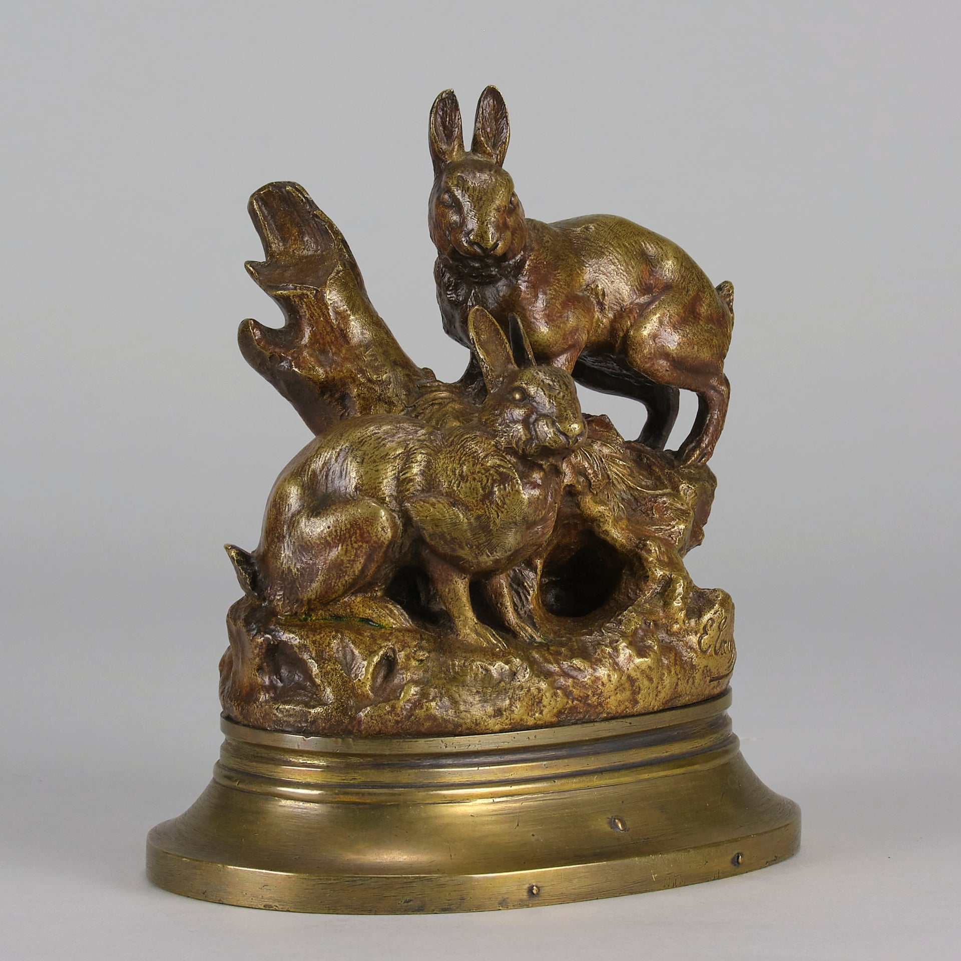 Truffot Rabbits - Animalier Bronze - Hickmet Fine Arts