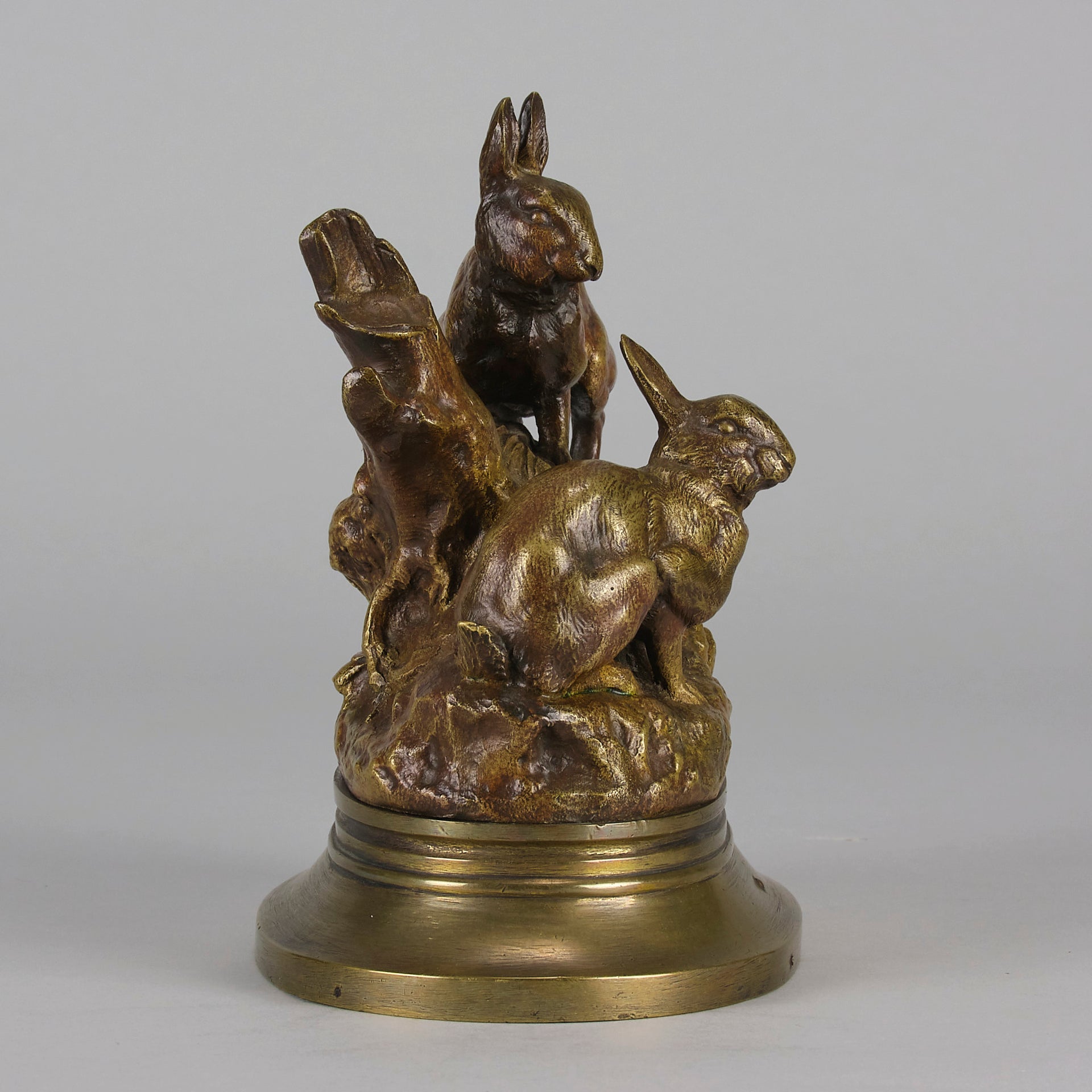 Truffot Rabbits - Animalier Bronze - Hickmet Fine Arts