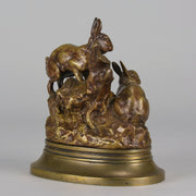 Truffot Rabbits - Animalier Bronze - Hickmet Fine Arts