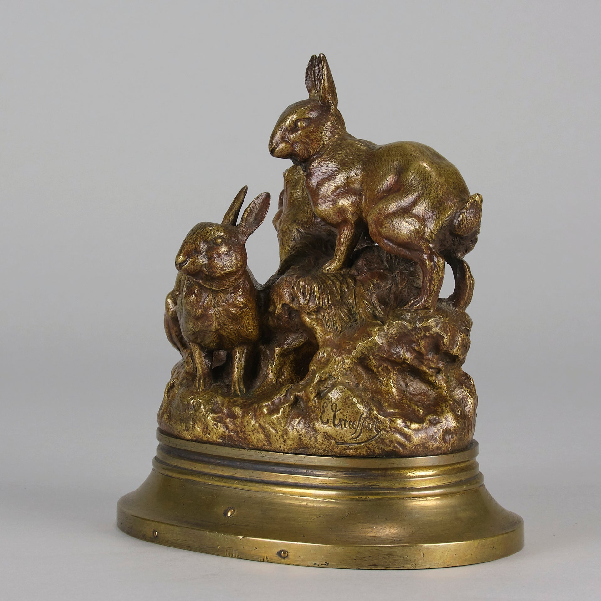 Truffot Rabbits - Animalier Bronze - Hickmet Fine Arts
