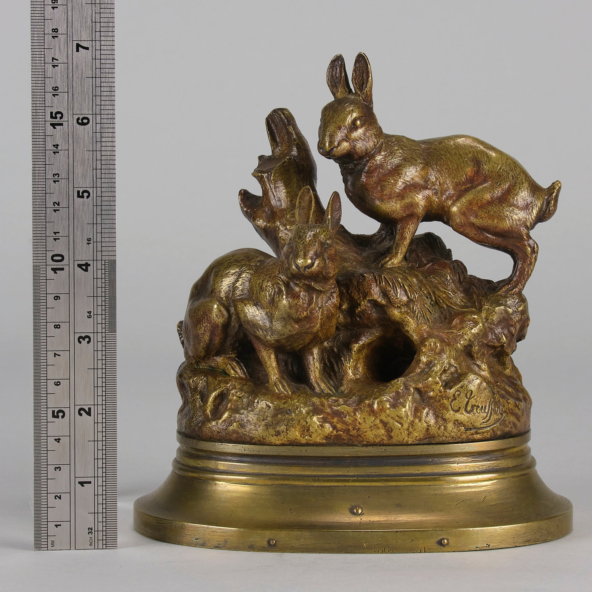 Truffot Rabbits - Animalier Bronze - Hickmet Fine Arts