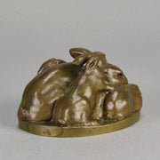 Emilie Fiero Bronze - Mother & Young Rabbits - Hickmet Fine Arts 