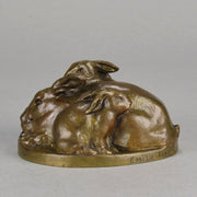 Emilie Fiero Bronze - Mother & Young Rabbits - Hickmet Fine Arts 