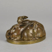 Emilie Fiero Bronze - Mother & Young Rabbits - Hickmet Fine Arts 