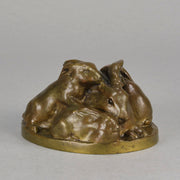 Emilie Fiero Bronze - Mother & Young Rabbits - Hickmet Fine Arts 