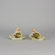 Art Nouveau Candle Holders - Ernst Wahliss Earthenware - Hickmet Fine Arts 