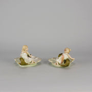 Art Nouveau Candle Holders - Ernst Wahliss Earthenware - Hickmet Fine Arts 