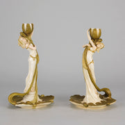 Art Nouveau Candlesticks - Ernst Wahliss - Hickmet Fine Arts 